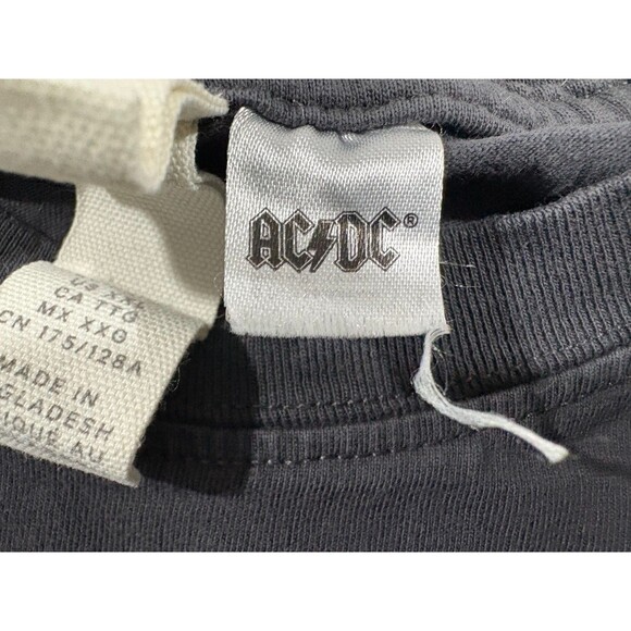H&M ACDC Graphic T-shirt Women Faded Black Band Tee AC/DC Back in Black Sz 2XL - Picture 8 of 11